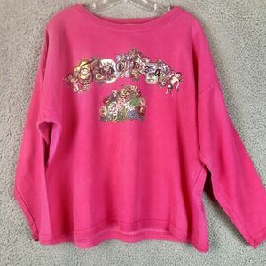 Vintage Athentico Forenza Pink Graphic Crewneck Sweater Oversized 90s Angelcore